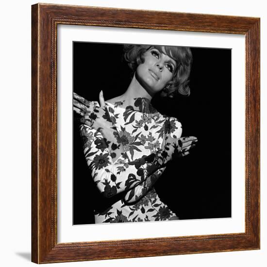 Floral Projection on Model, 1960s-John French-Framed Giclee Print