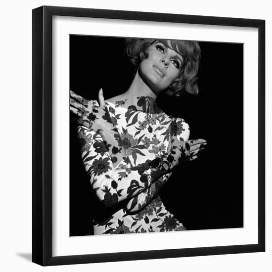 Floral Projection on Model, 1960s-John French-Framed Giclee Print