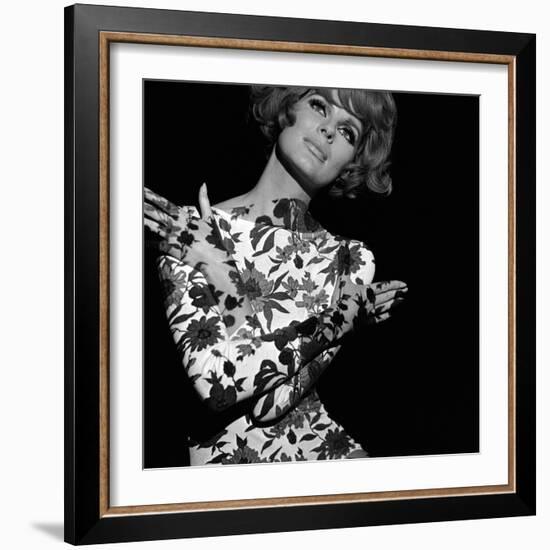 Floral Projection on Model, 1960s-John French-Framed Giclee Print