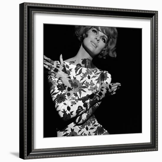 Floral Projection on Model, 1960s-John French-Framed Giclee Print