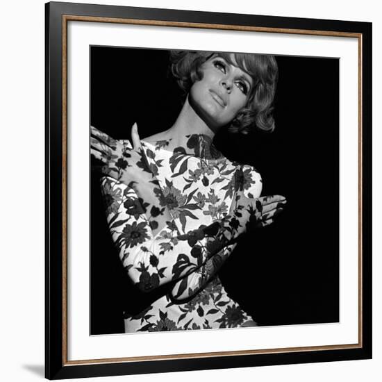 Floral Projection on Model, 1960s-John French-Framed Giclee Print