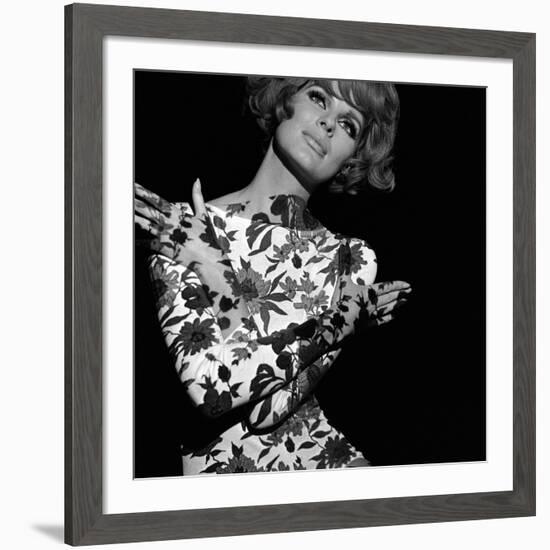 Floral Projection on Model, 1960s-John French-Framed Giclee Print