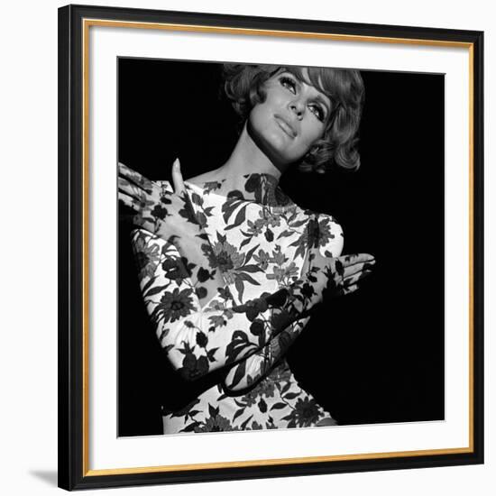 Floral Projection on Model, 1960s-John French-Framed Giclee Print