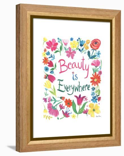 Floral Quote III-Farida Zaman-Framed Stretched Canvas