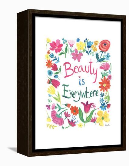 Floral Quote III-Farida Zaman-Framed Stretched Canvas