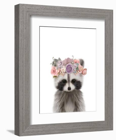 Floral Raccoon-Leah Straatsma-Framed Premium Giclee Print