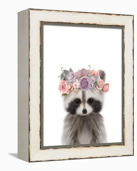 Floral Raccoon-Leah Straatsma-Framed Stretched Canvas