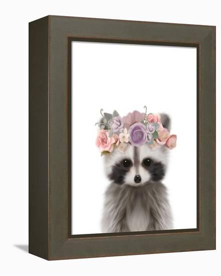 Floral Raccoon-Leah Straatsma-Framed Stretched Canvas