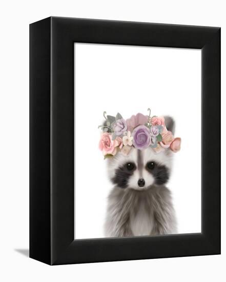 Floral Raccoon-Leah Straatsma-Framed Stretched Canvas