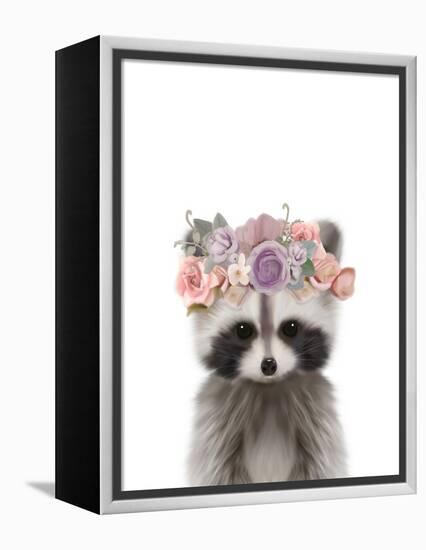Floral Raccoon-Leah Straatsma-Framed Stretched Canvas