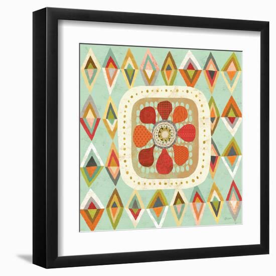 Floral Retro 3 Squared-Richard Faust-Framed Art Print