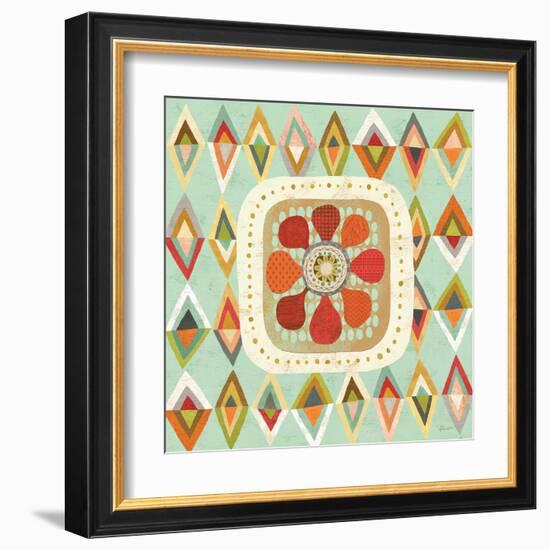 Floral Retro 3 Squared-Richard Faust-Framed Art Print