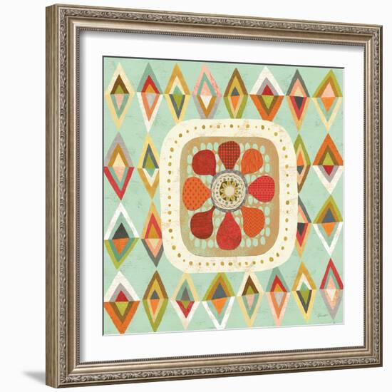 Floral Retro 3 Squared-Richard Faust-Framed Art Print