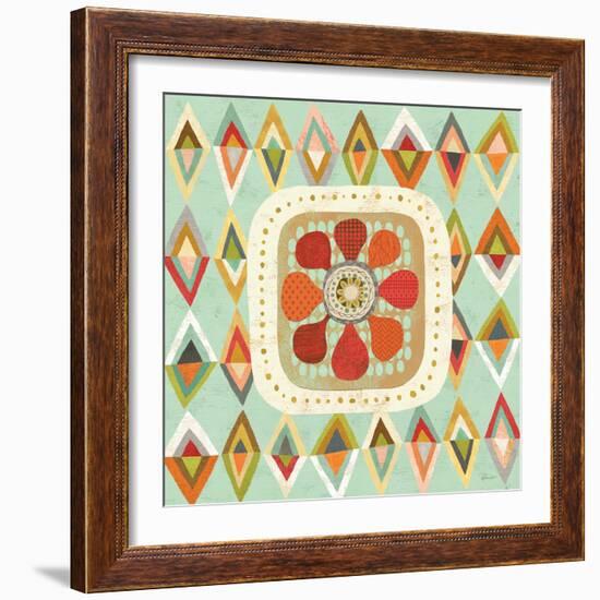 Floral Retro 3 Squared-Richard Faust-Framed Art Print