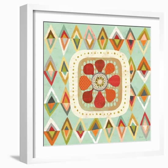 Floral Retro 3 Squared-Richard Faust-Framed Art Print