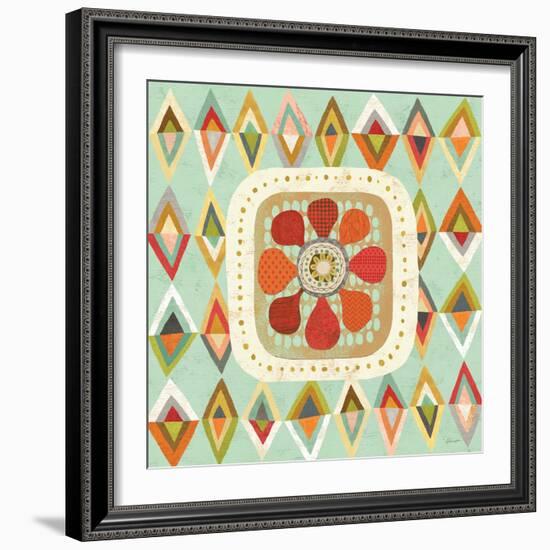 Floral Retro 3 Squared-Richard Faust-Framed Art Print