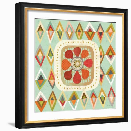 Floral Retro 3 Squared-Richard Faust-Framed Art Print