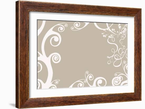 Floral Scroll-chughes-Framed Art Print