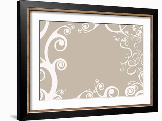 Floral Scroll-chughes-Framed Art Print