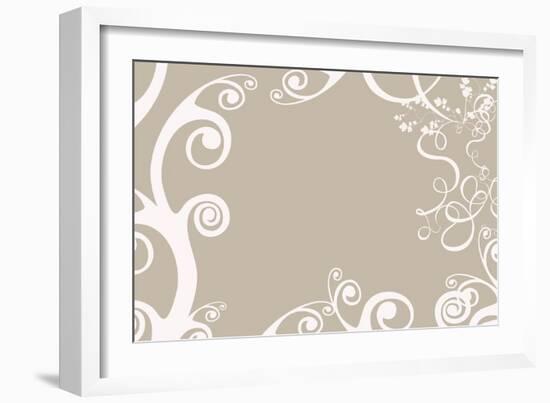 Floral Scroll-chughes-Framed Art Print