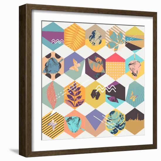 Floral Seamless Geometric Background-theromb-Framed Art Print