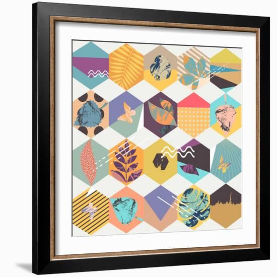Floral Seamless Geometric Background-theromb-Framed Art Print