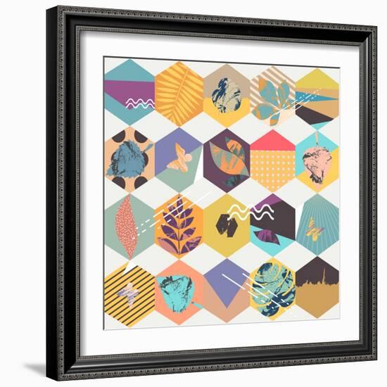 Floral Seamless Geometric Background-theromb-Framed Art Print