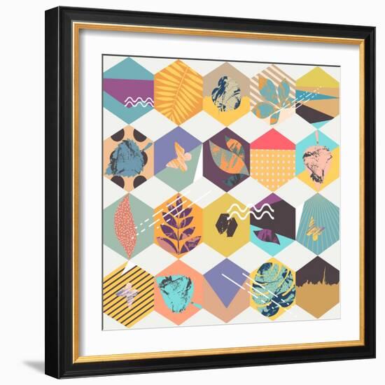 Floral Seamless Geometric Background-theromb-Framed Art Print