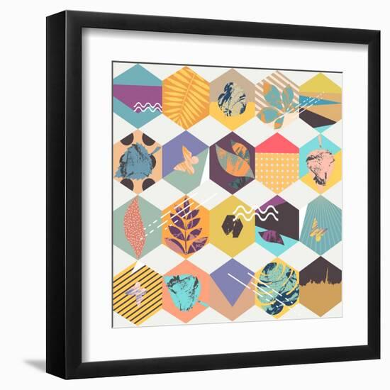 Floral Seamless Geometric Background-theromb-Framed Art Print