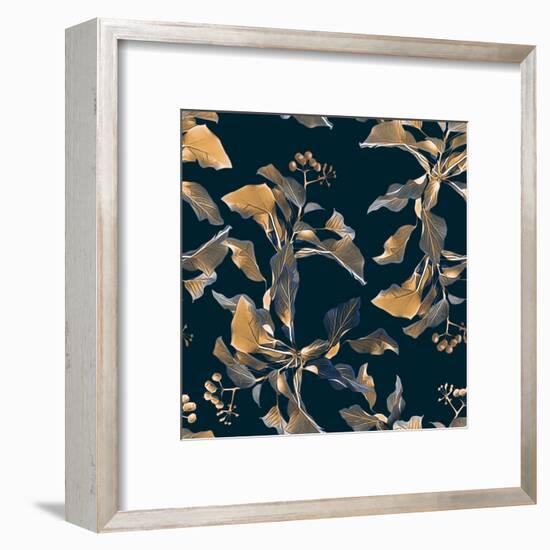 Floral Seamless Pattern. Artisticnature Background. Hand Painted Illustration.-Stefan Grau-Framed Art Print