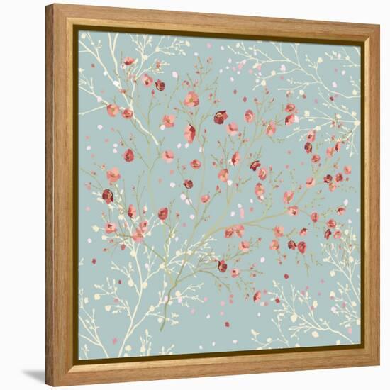 Floral Seamless Pattern with Blooming Branches in Springtime-Milovelen-Framed Stretched Canvas