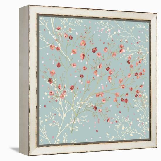 Floral Seamless Pattern with Blooming Branches in Springtime-Milovelen-Framed Stretched Canvas