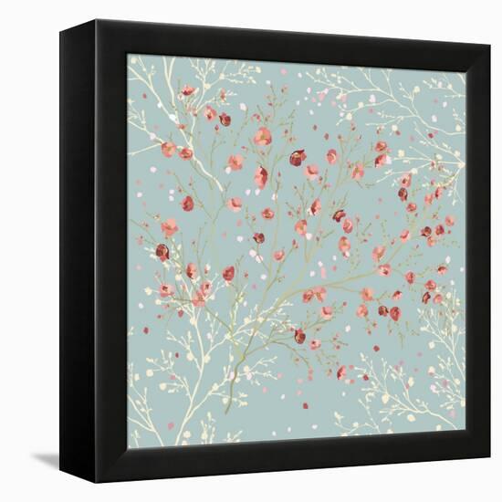 Floral Seamless Pattern with Blooming Branches in Springtime-Milovelen-Framed Stretched Canvas