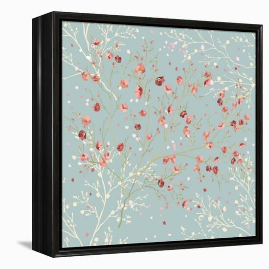 Floral Seamless Pattern with Blooming Branches in Springtime-Milovelen-Framed Stretched Canvas