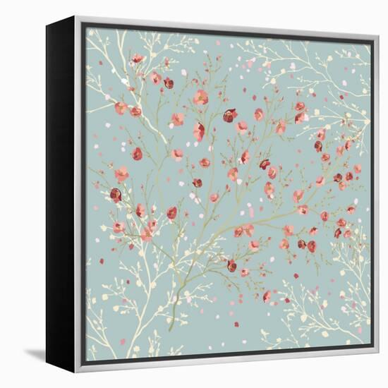 Floral Seamless Pattern with Blooming Branches in Springtime-Milovelen-Framed Stretched Canvas