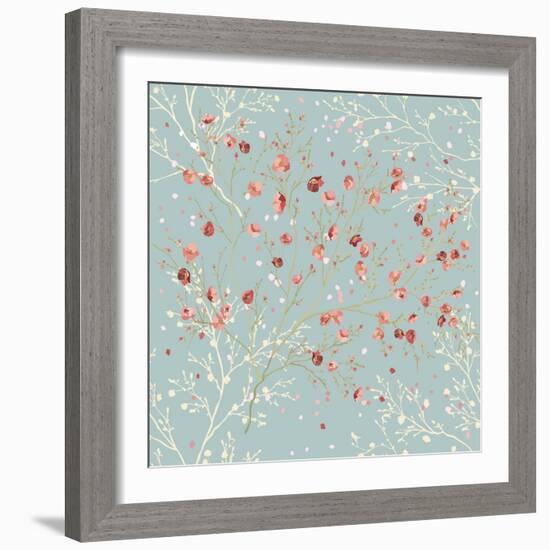 Floral Seamless Pattern with Blooming Branches in Springtime-Milovelen-Framed Art Print