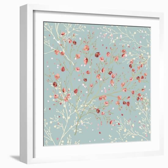 Floral Seamless Pattern with Blooming Branches in Springtime-Milovelen-Framed Art Print