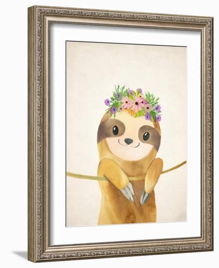 Floral Sloth 1-Kimberly Allen-Framed Art Print