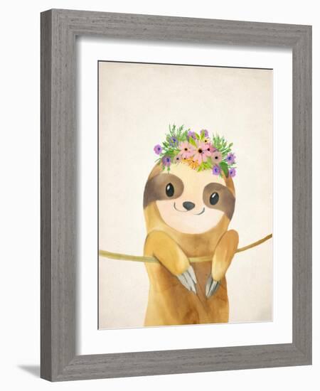 Floral Sloth 1-Kimberly Allen-Framed Art Print