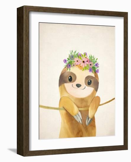 Floral Sloth 1-Kimberly Allen-Framed Art Print