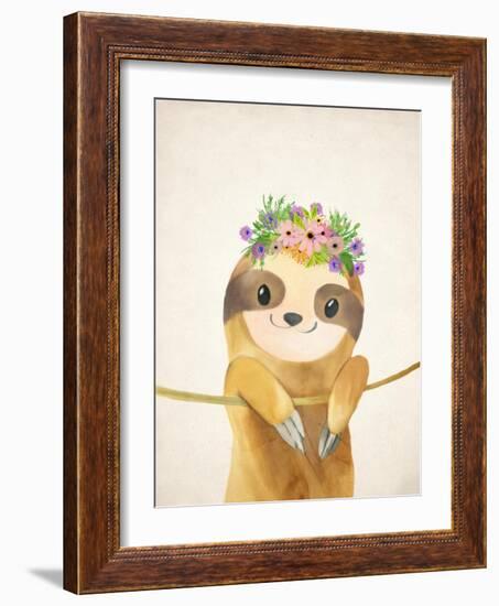 Floral Sloth 1-Kimberly Allen-Framed Art Print