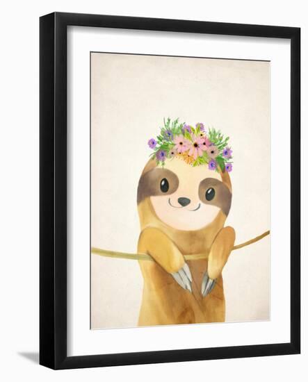 Floral Sloth 1-Kimberly Allen-Framed Art Print