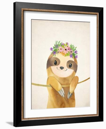 Floral Sloth 1-Kimberly Allen-Framed Art Print