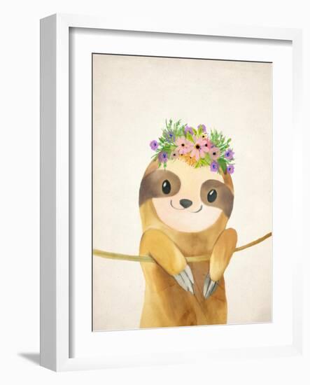 Floral Sloth 1-Kimberly Allen-Framed Art Print