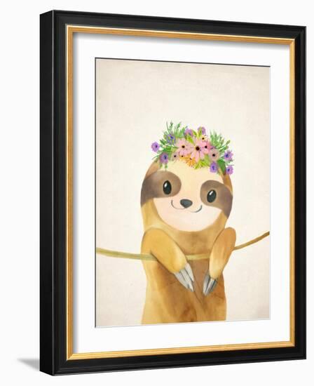 Floral Sloth 1-Kimberly Allen-Framed Art Print