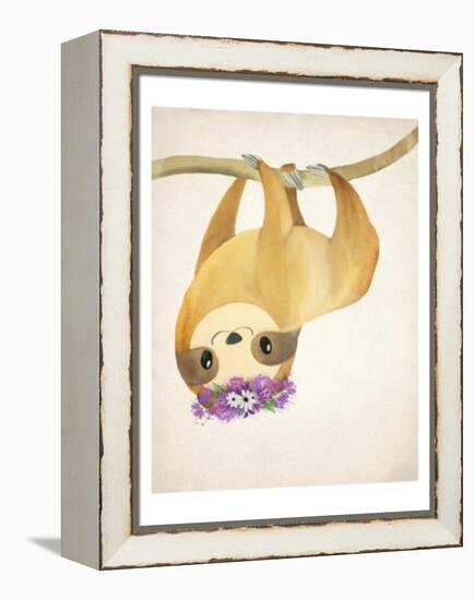 Floral Sloth 2-Kimberly Allen-Framed Stretched Canvas