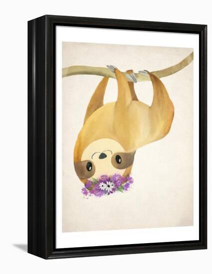 Floral Sloth 2-Kimberly Allen-Framed Stretched Canvas