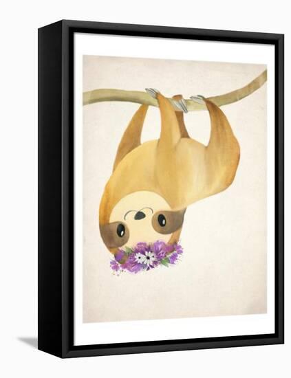 Floral Sloth 2-Kimberly Allen-Framed Stretched Canvas