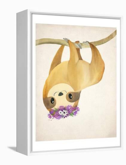 Floral Sloth 2-Kimberly Allen-Framed Stretched Canvas