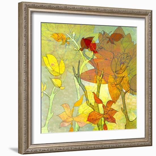 Floral Spice Shadow-Jan Weiss-Framed Art Print